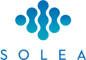 The image displays a logo with the text  SOLEAS  prominently featured, accompanied by a graphic design that includes stylized water droplets and a blue color scheme.